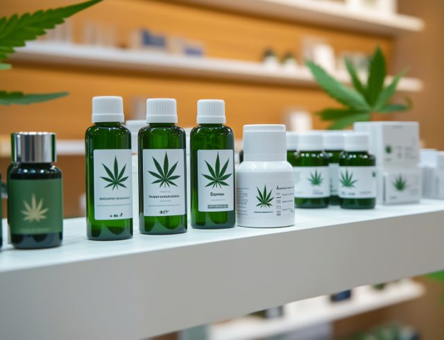CBD store products on shelf